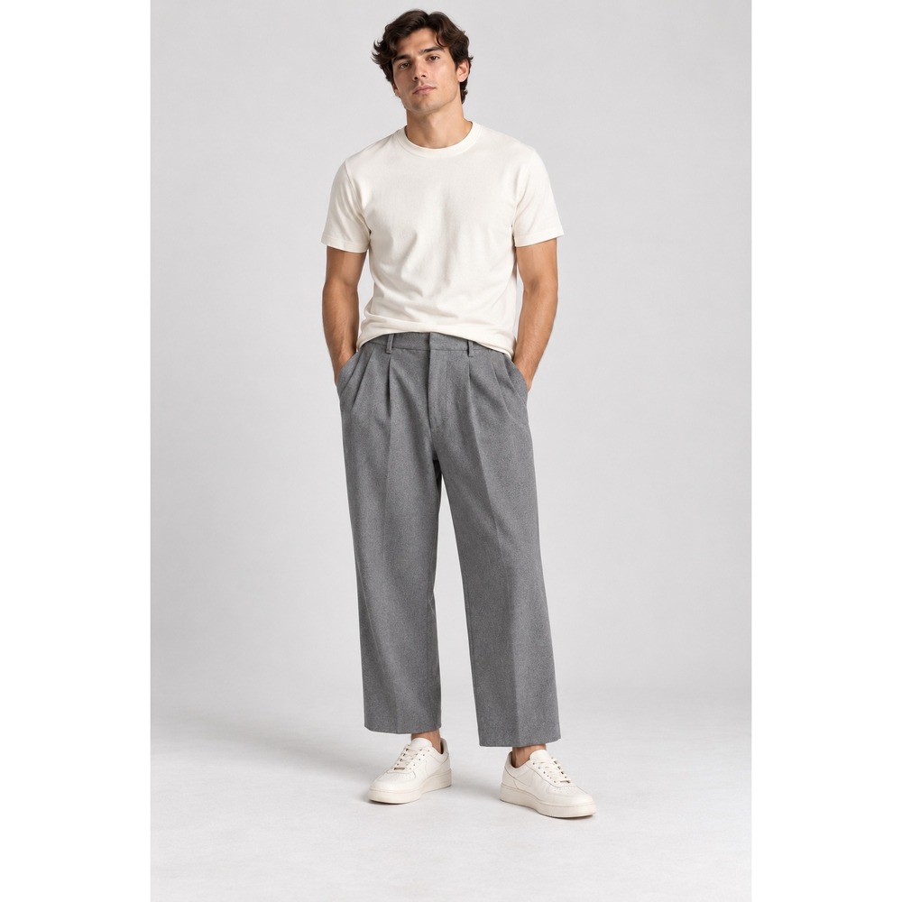 Abercrombie & Fitch Nicole Benefield HFR Gray Wide Leg Baggy Trousers Pants 31